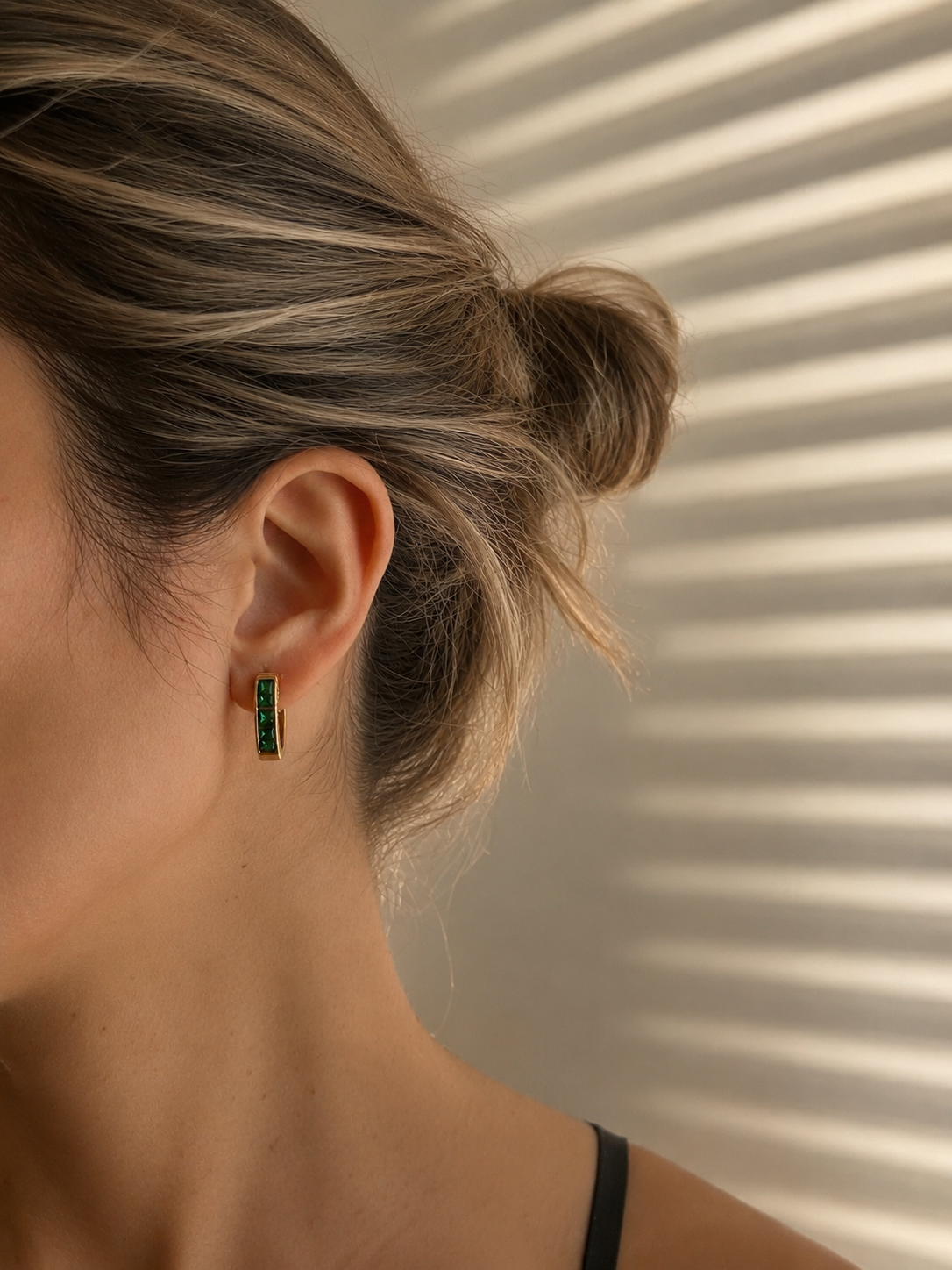 Emerald Green Hoop Earrings