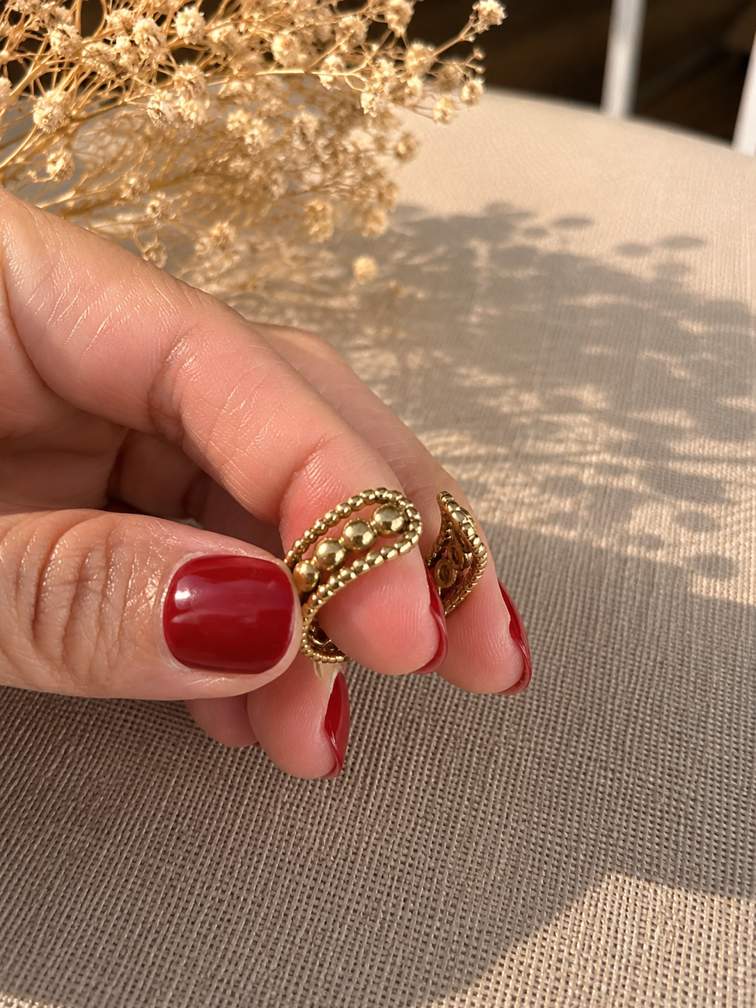 Luna Beaded Adjustable Ring