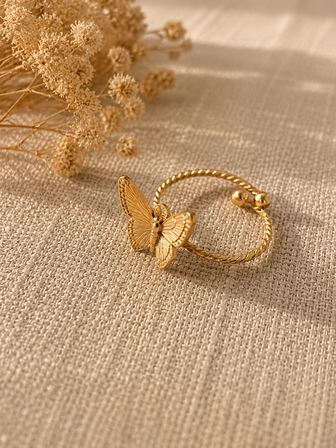 Aurelia Adjustable Butterfly Ring