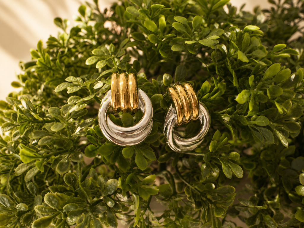 Aurelia Two-Tone Harmony Drop Earrings