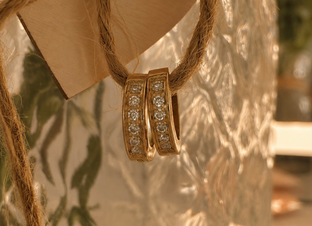 Crystal Huggie Hoop Earrings