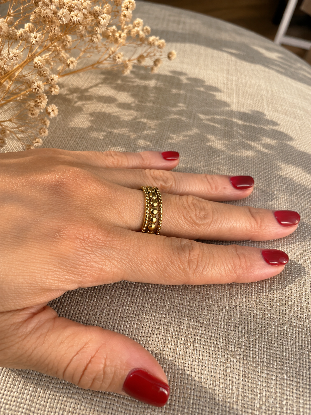 Luna Beaded Adjustable Ring