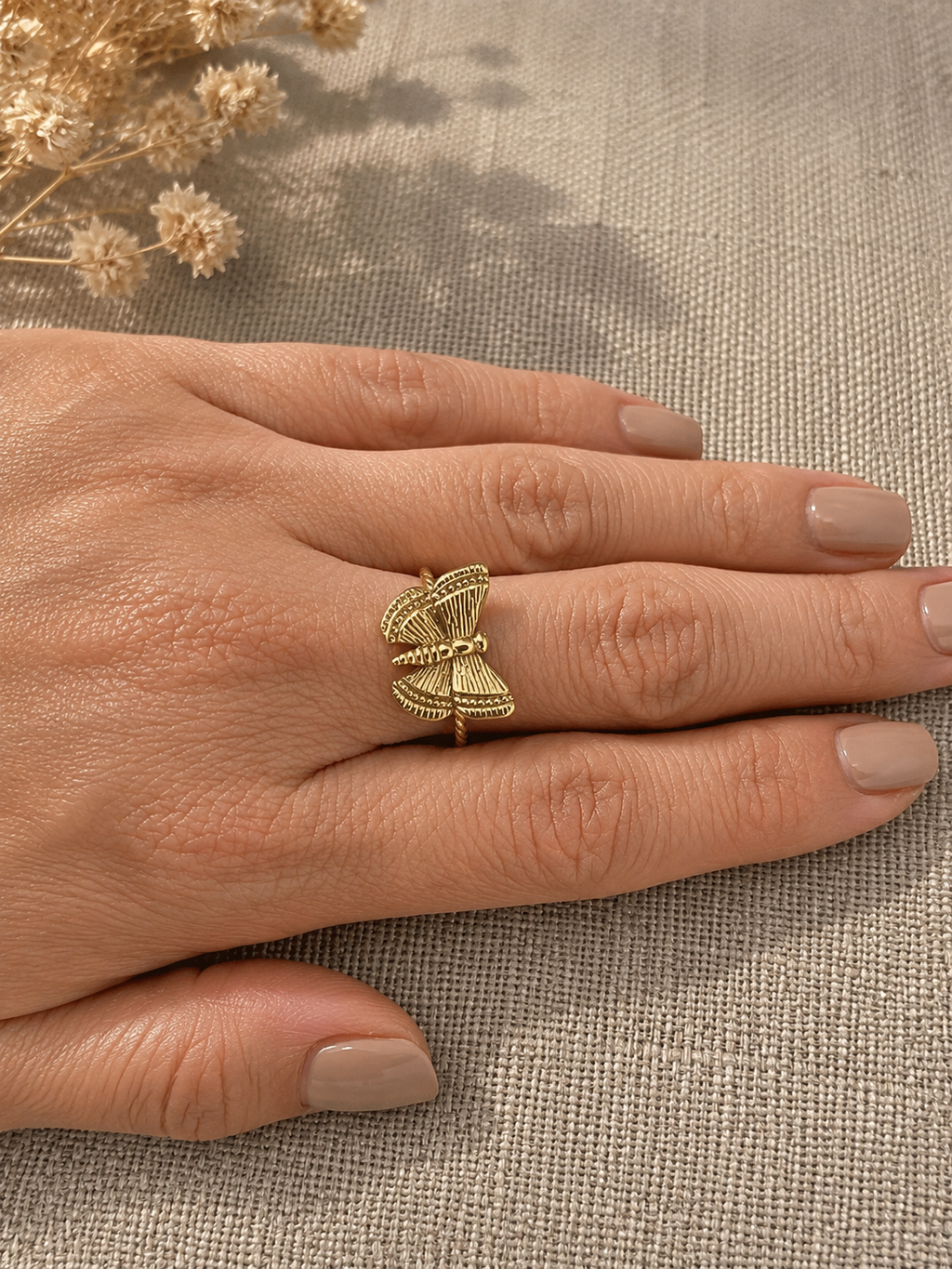 Aurelia Adjustable Butterfly Ring