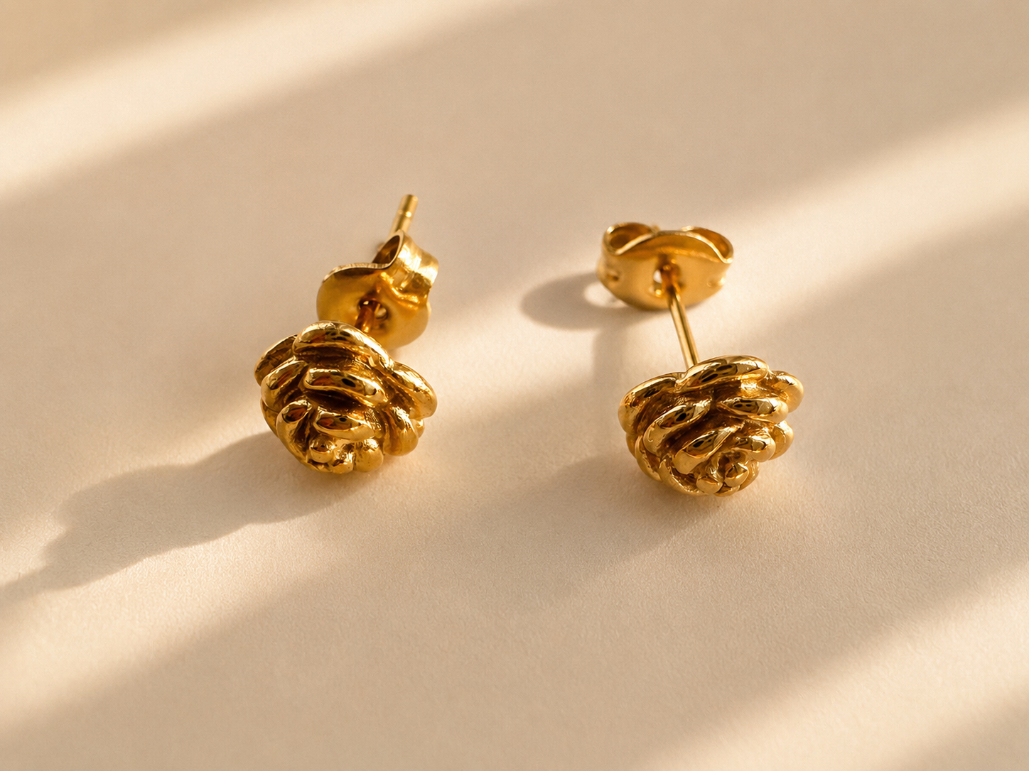 Golden Rose Stud Earrings