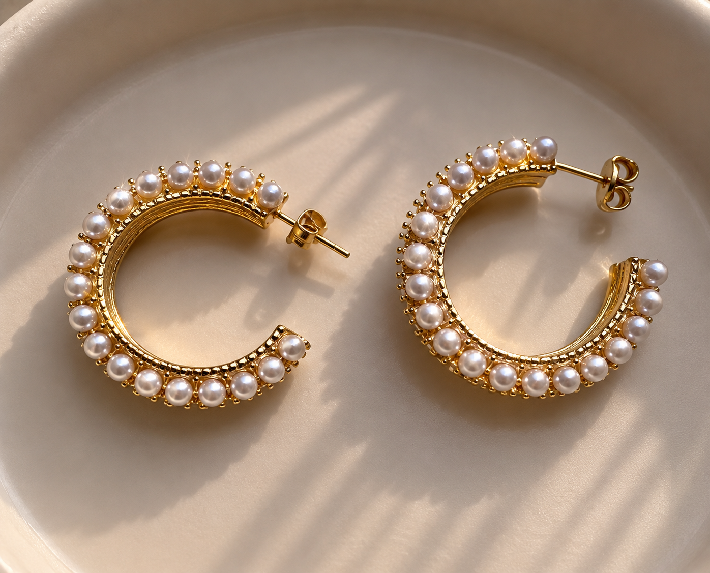 Pearl Luxe Hoops