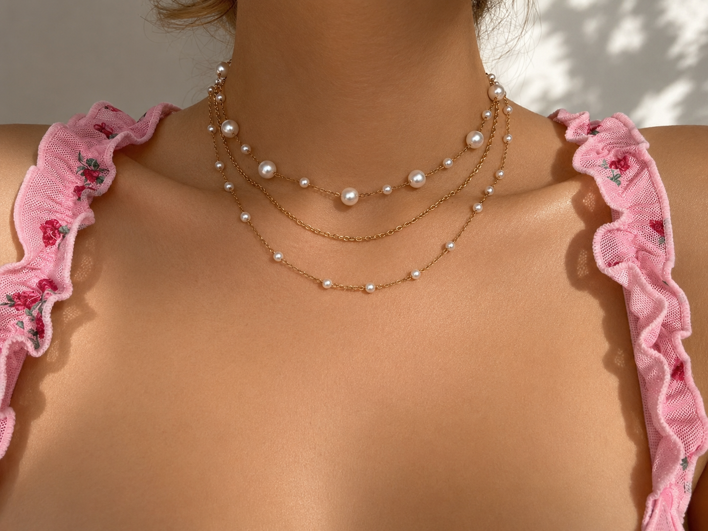 Pearl Cascade Layered Necklace