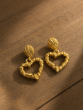 Golden Heart Drop Earrings