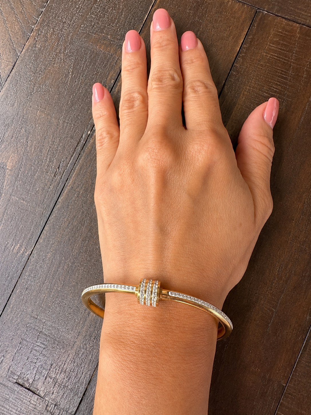 Celeste Tennis Bangle – 18K Gold Plated Stainless Steel