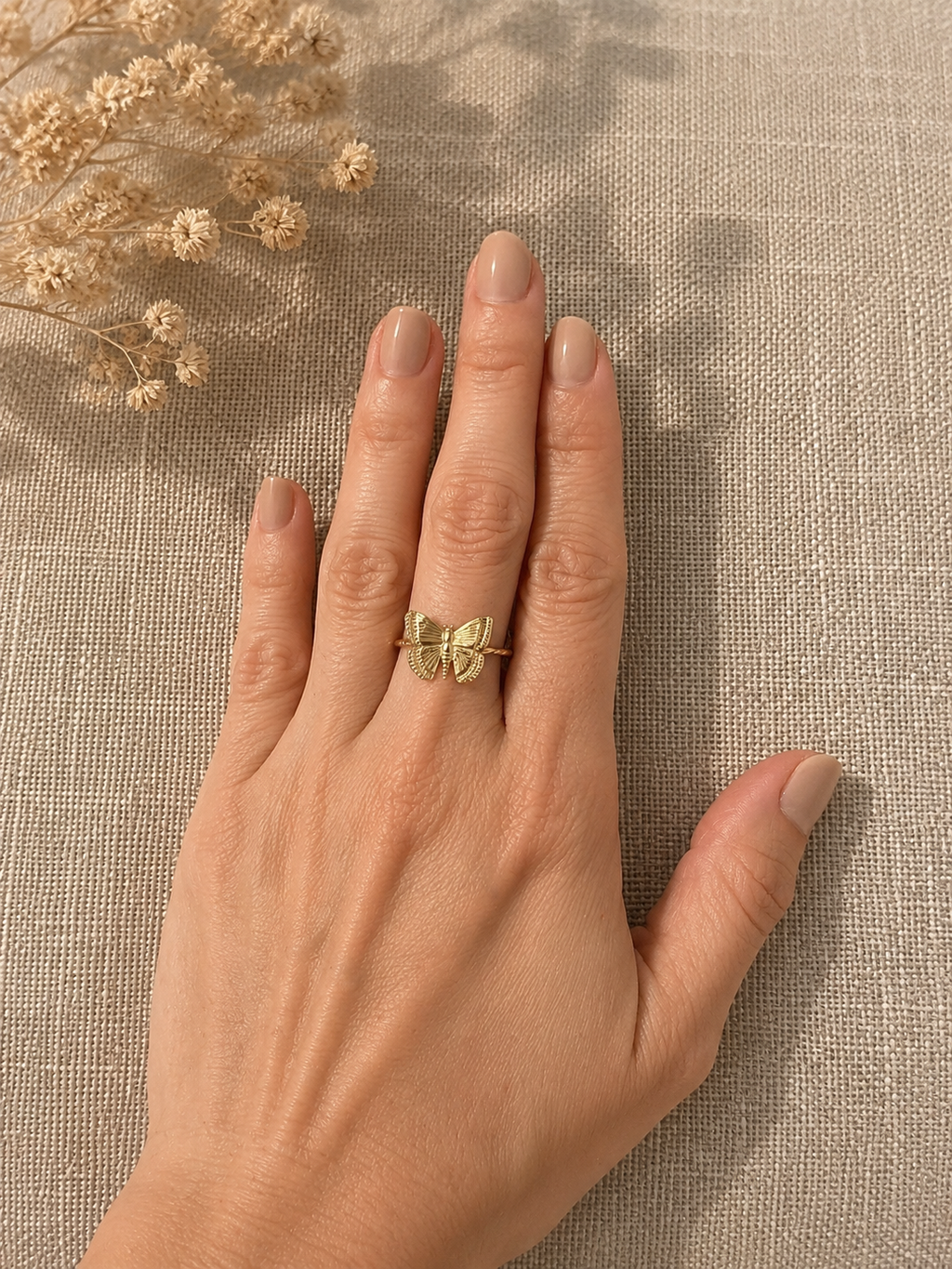 Aurelia Adjustable Butterfly Ring