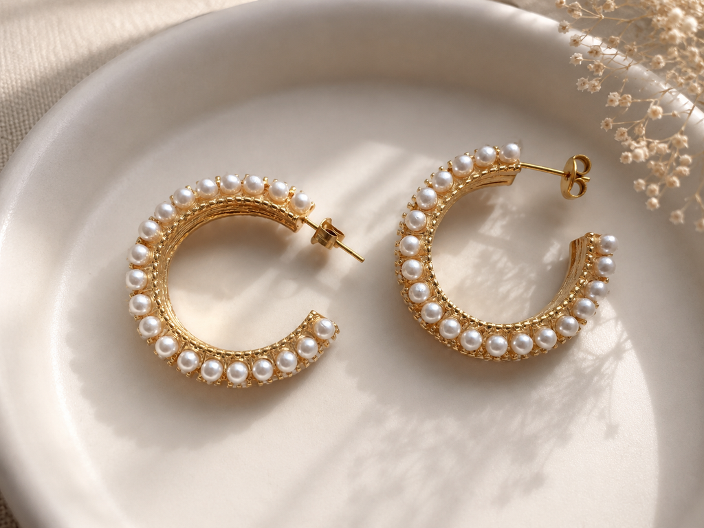 Pearl Luxe Hoops