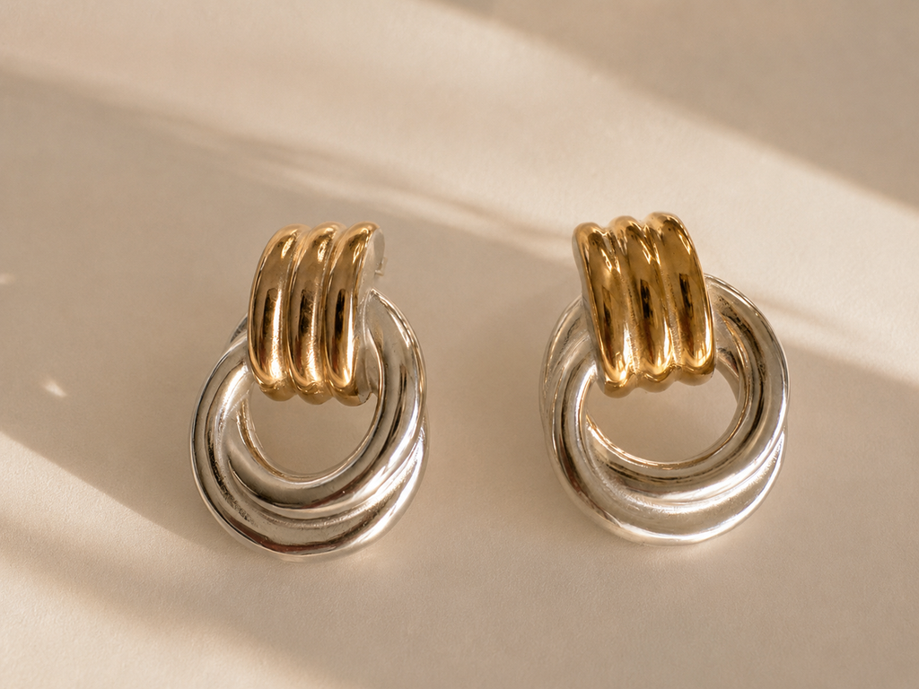 Aurelia Two-Tone Harmony Drop Earrings