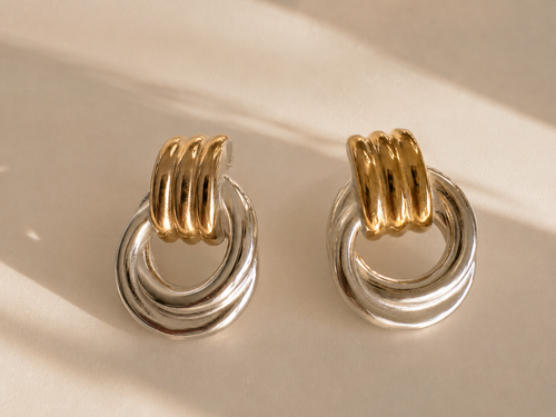 Aurelia Two-Tone Harmony Drop Earrings