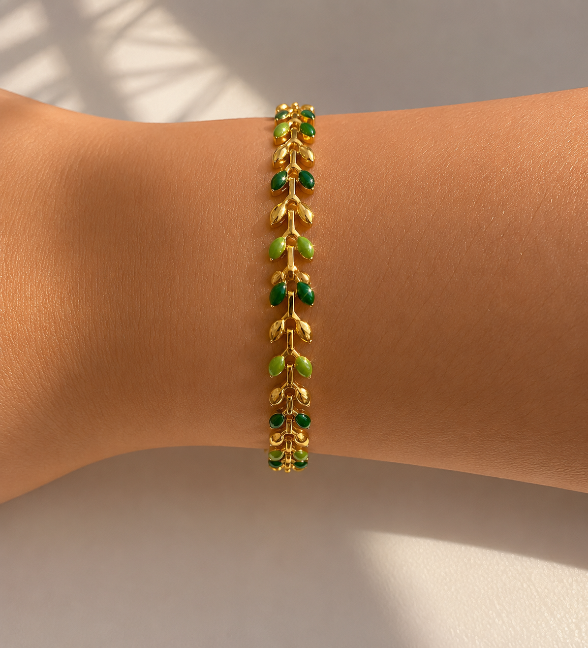 Olive Leaf Necklace & Bracelet Set