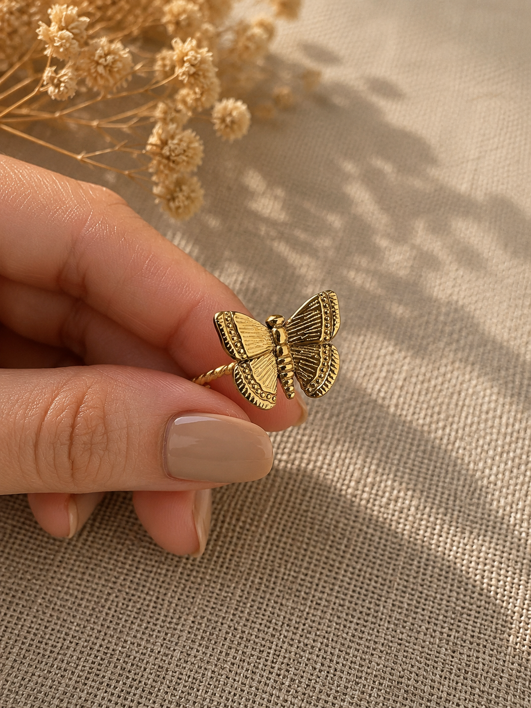 Aurelia Adjustable Butterfly Ring