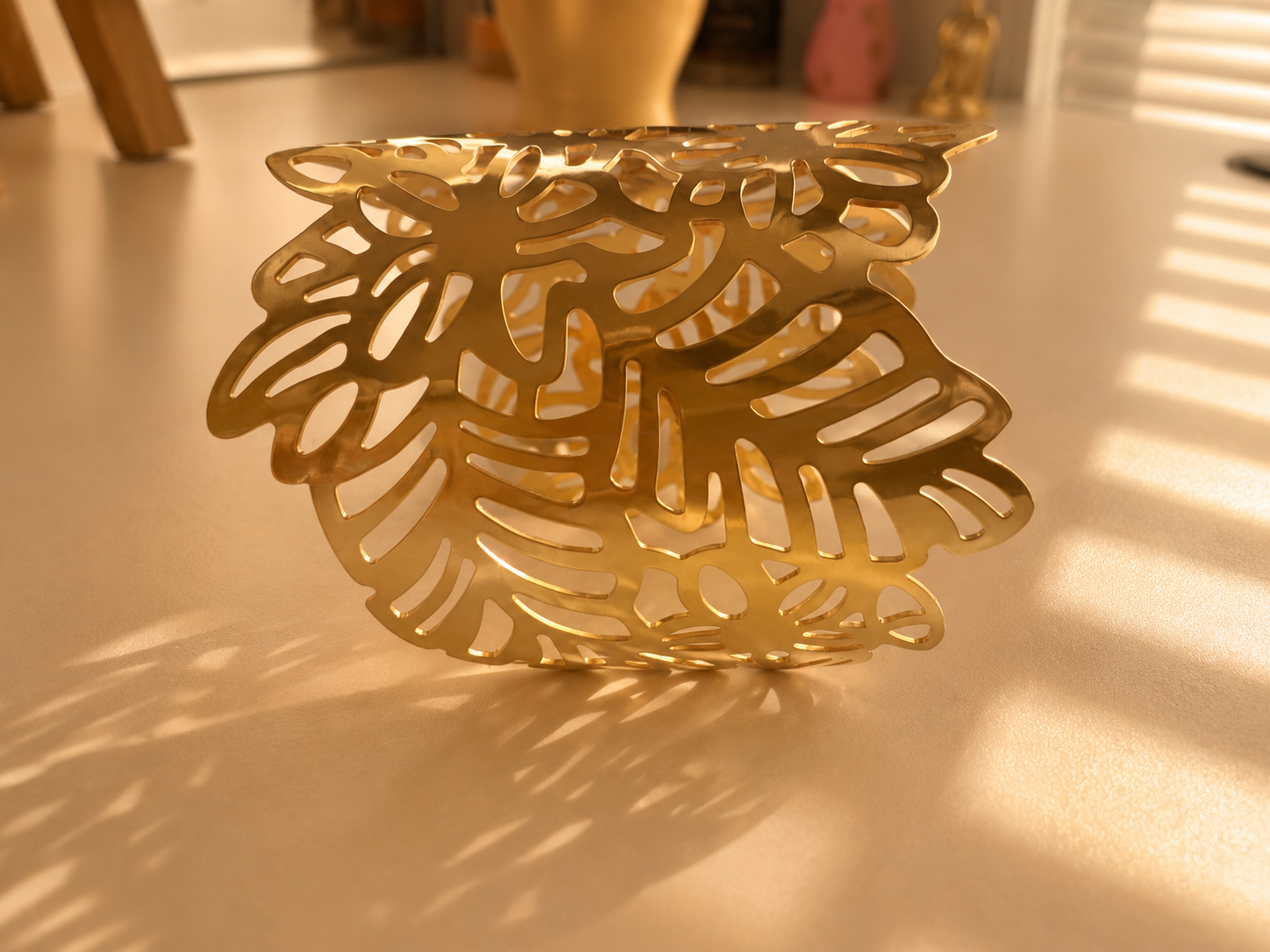 ✨ Monstera Adjustable Cuff Bracelet