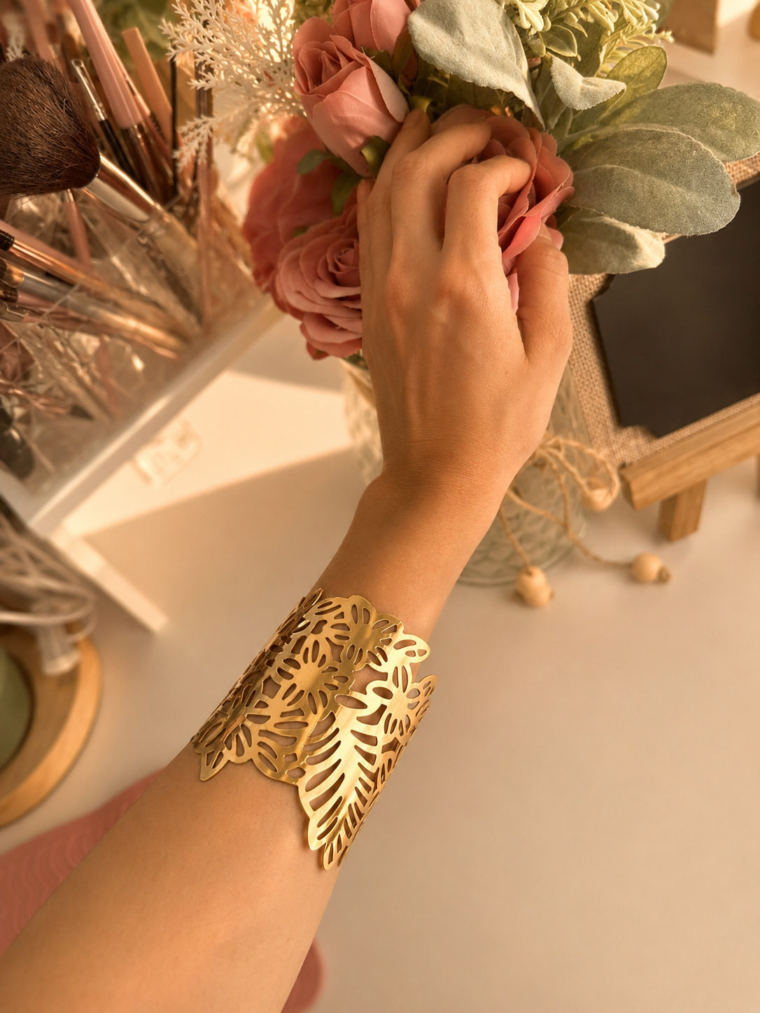 ✨ Monstera Adjustable Cuff Bracelet