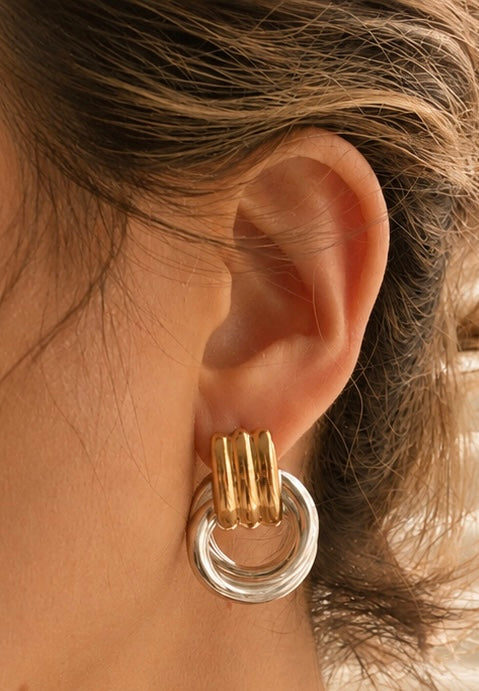 Aurelia Two-Tone Harmony Drop Earrings