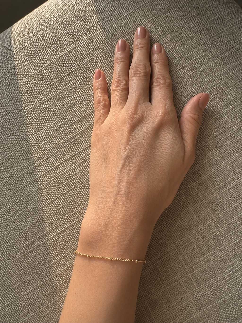 Golden Beaded Chain Bracelet