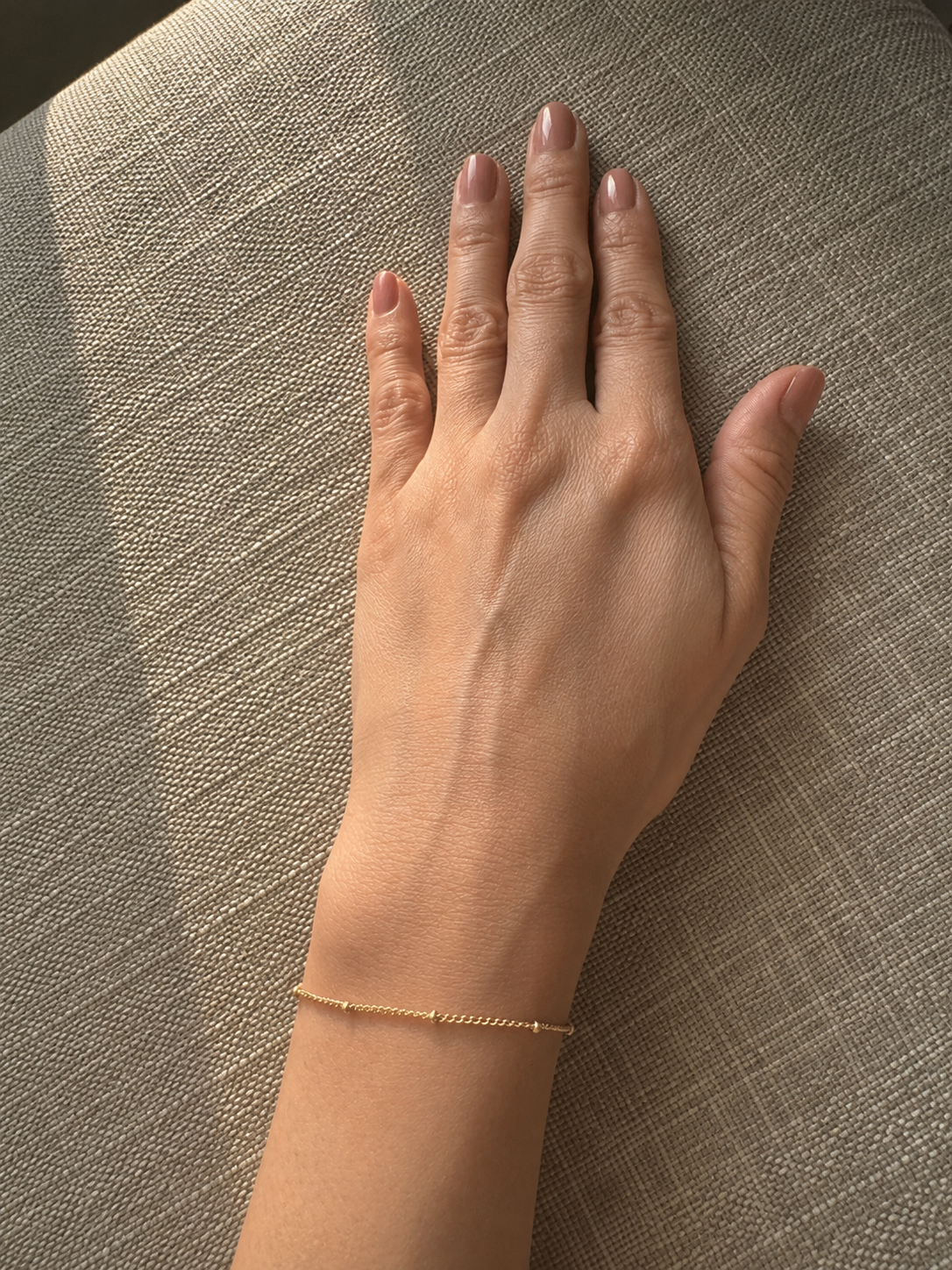 Golden Beaded Chain Bracelet