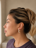 Pearl Bloom Hoop Earrings