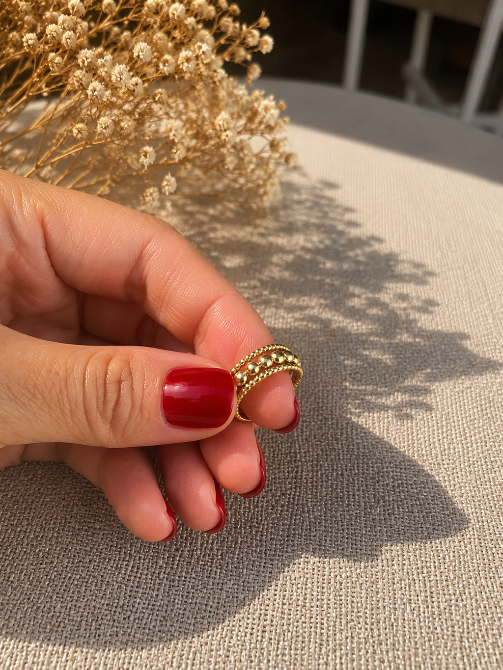 Luna Beaded Adjustable Ring