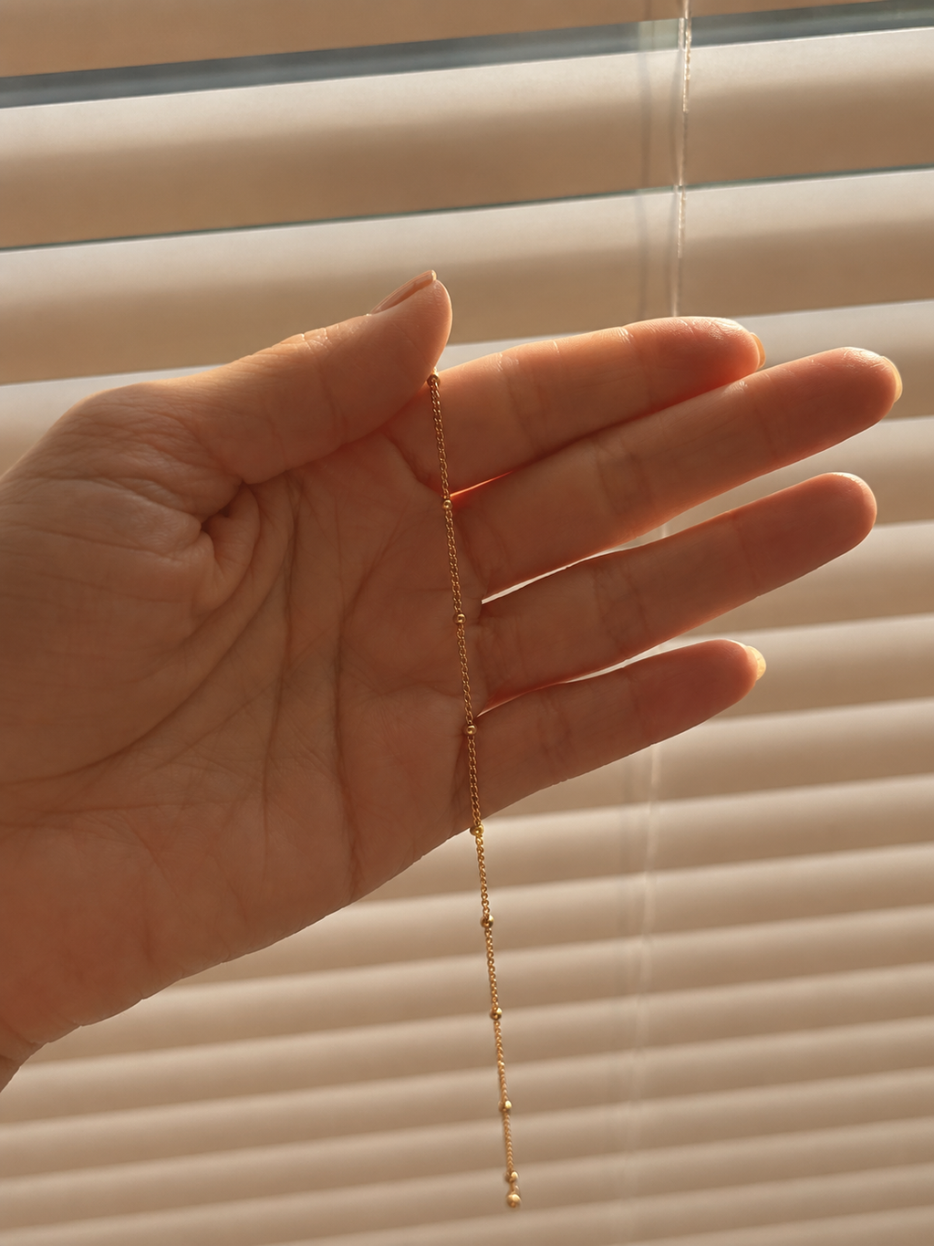 Golden Beaded Chain Bracelet