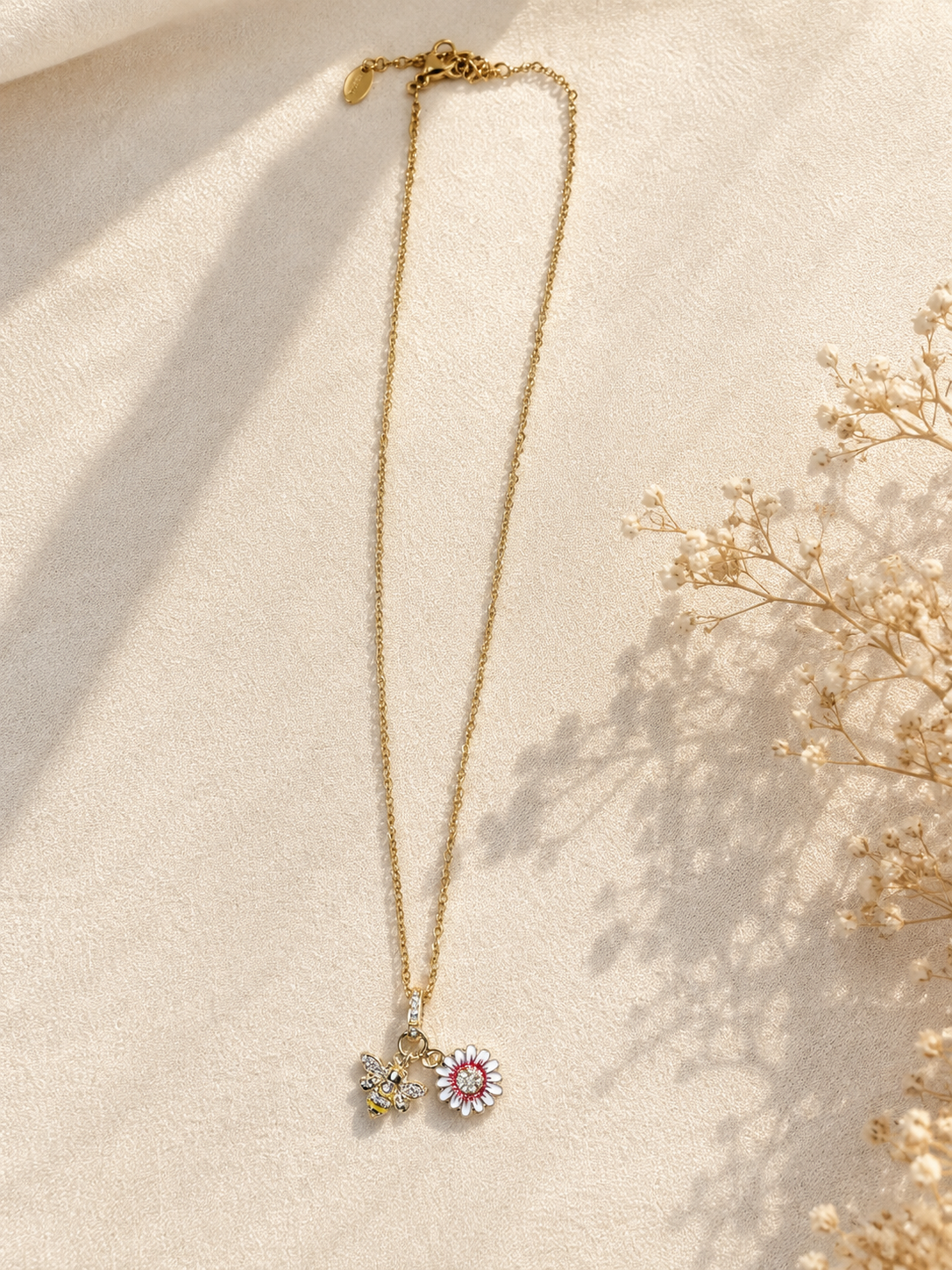 Bee & Daisy Charm Necklace