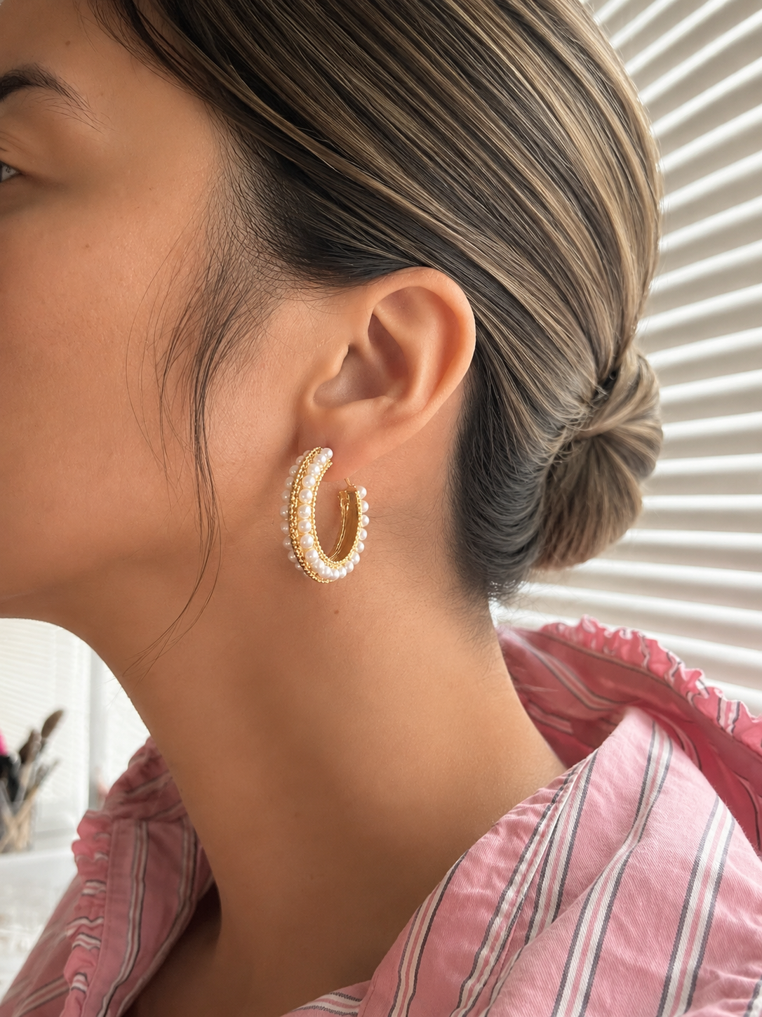 Pearl Luxe Hoops