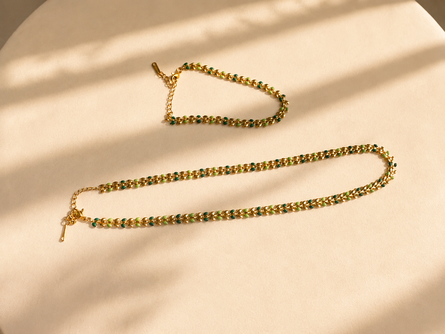 Olive Leaf Necklace & Bracelet Set