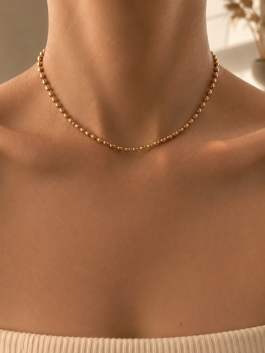 Aurelia Golden Bead Necklace